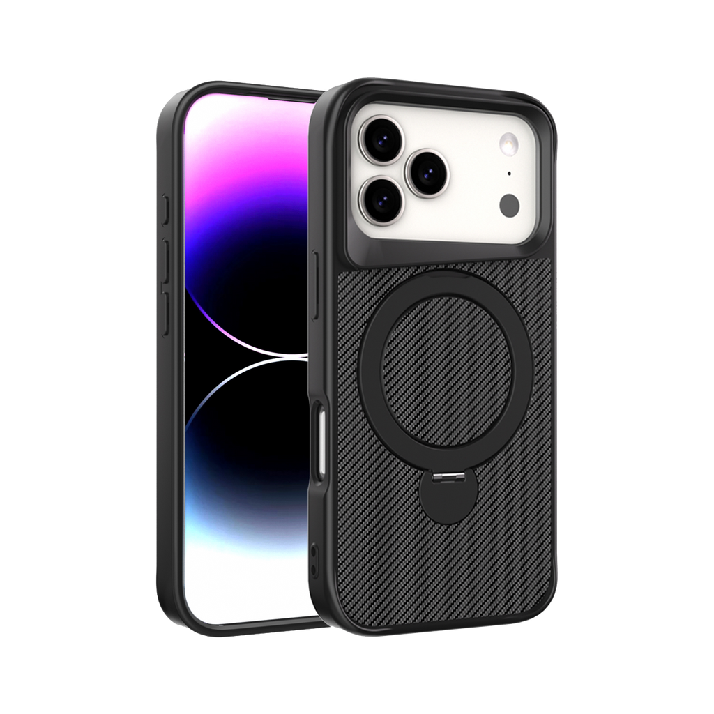 SAI KE Phone Case For Carbon Fiber Texture Magnetic Bracket