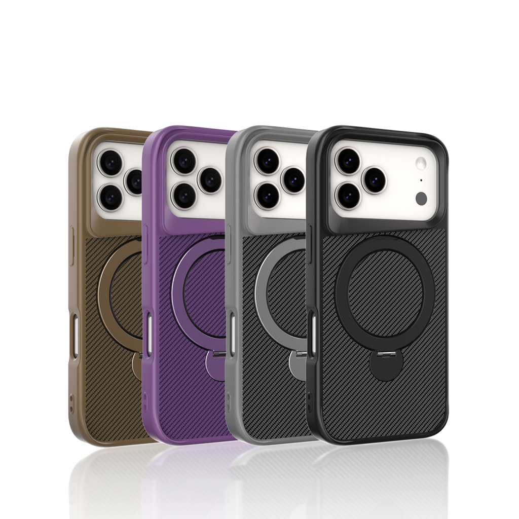 SAI KE Phone Case For Carbon Fiber Texture Magnetic Bracket