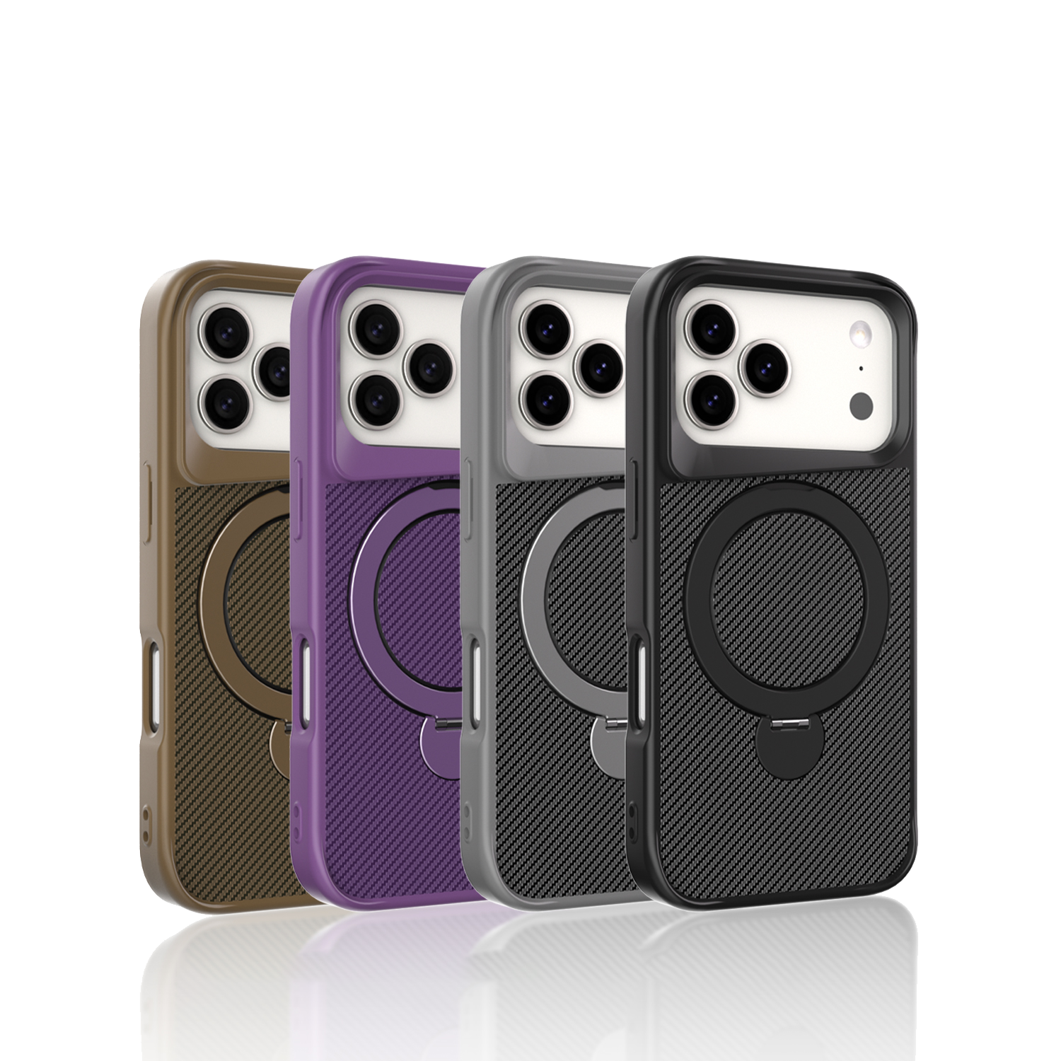 SAI KE Phone Case For Carbon Fiber Texture Magnetic Bracket