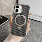 SAI KE Phone Case For Carbon Fiber Texture Magnetic Bracket