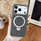 SAI KE Phone Case For Carbon Fiber Texture Magnetic Bracket