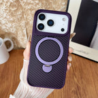 SAI KE Phone Case For Carbon Fiber Texture Magnetic Bracket