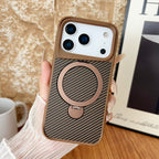 SAI KE Phone Case For Carbon Fiber Texture Magnetic Bracket