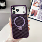 SAI KE Phone Case For Carbon Fiber Texture Magnetic Bracket