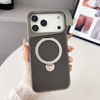 SAI KE Phone Case For Carbon Fiber Texture Magnetic Bracket
